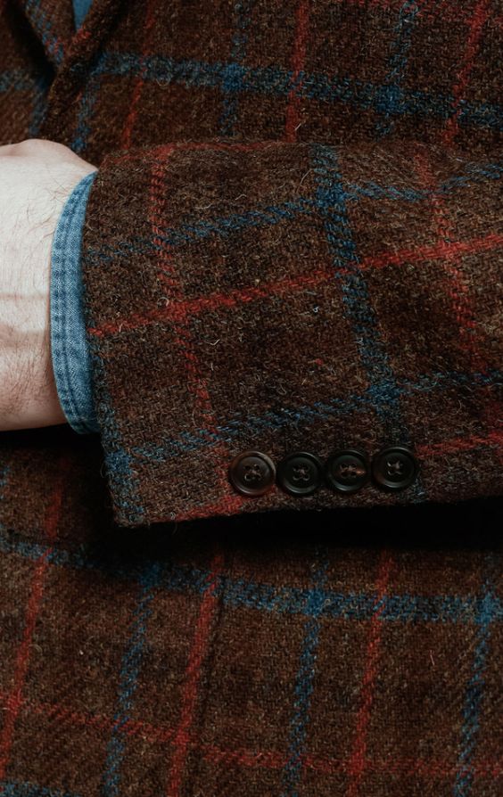 Harris Tweed Dark Brown Check Tweed Jacket