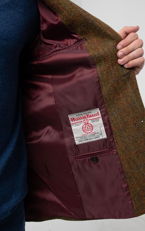 Harris Tweed Rust Check Jacket>>