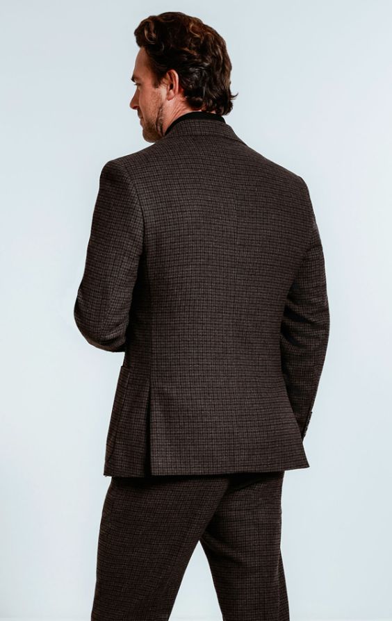 Burgundy deals tweed suit