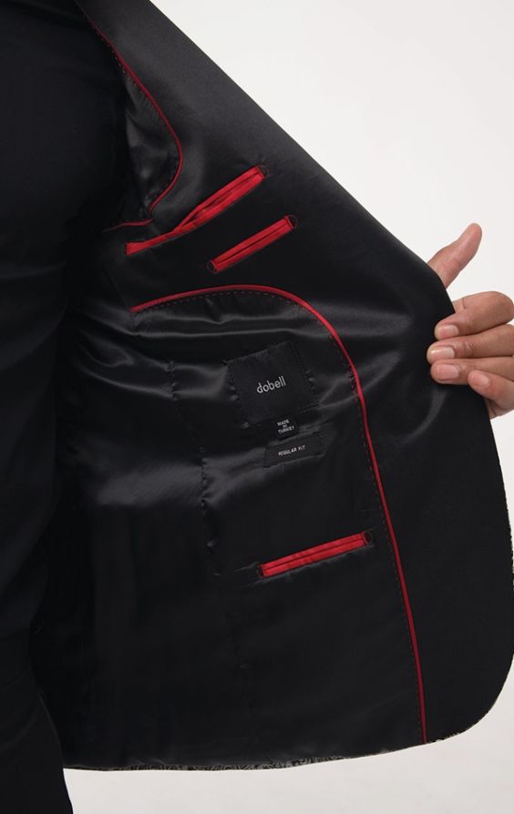 Dobell Silver Paisley Jacquard Tuxedo Jacket with Contrast Peak