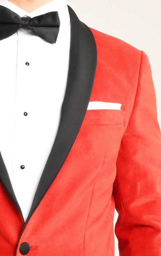 Red velvet suit jacket