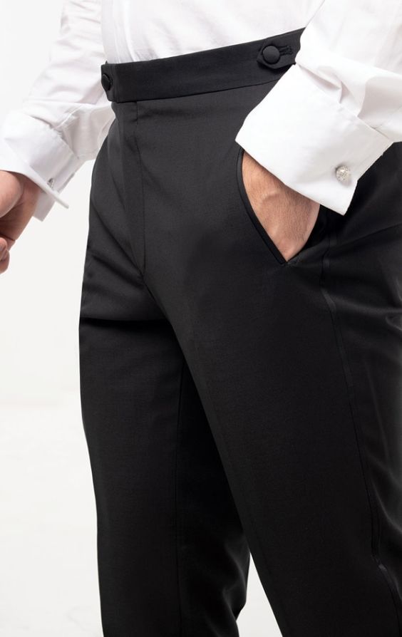 Dobell Black Slim-Fit Tuxedo Pants