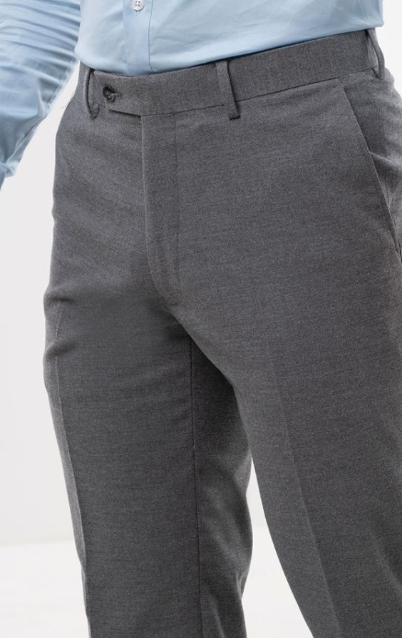 Dobell Light Grey Suit Pants