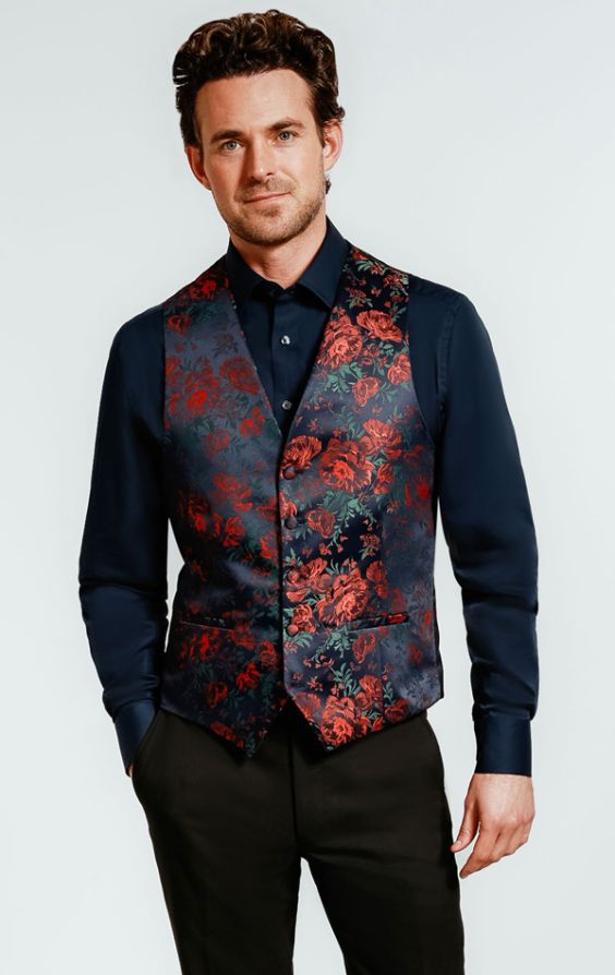 Waistcoat Men Red Waistcoat Silk Vest for Men Jacquard Floral Tie Set  Formal Business Party Male Jacket (Color : Red, Size : XXL-Large) :  : Clothing, Shoes & Accessories