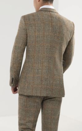 Harris Tweed Brown Windowpane Tweed Jacket