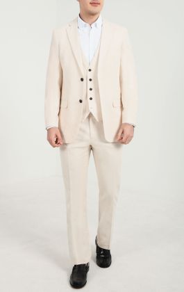 Dobell Cream Linen Suit
