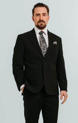 Rothwell Windowpane Black Suit