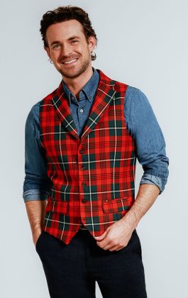 Mens christmas outlet plaid vest