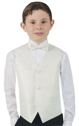 Dobell Boys White Tie Pique Backless Vest