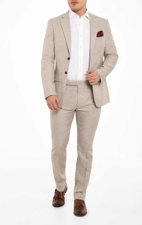 Dobell Sand Linen Suit | Dobell