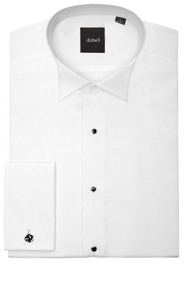 wing collar dress shirt with studs