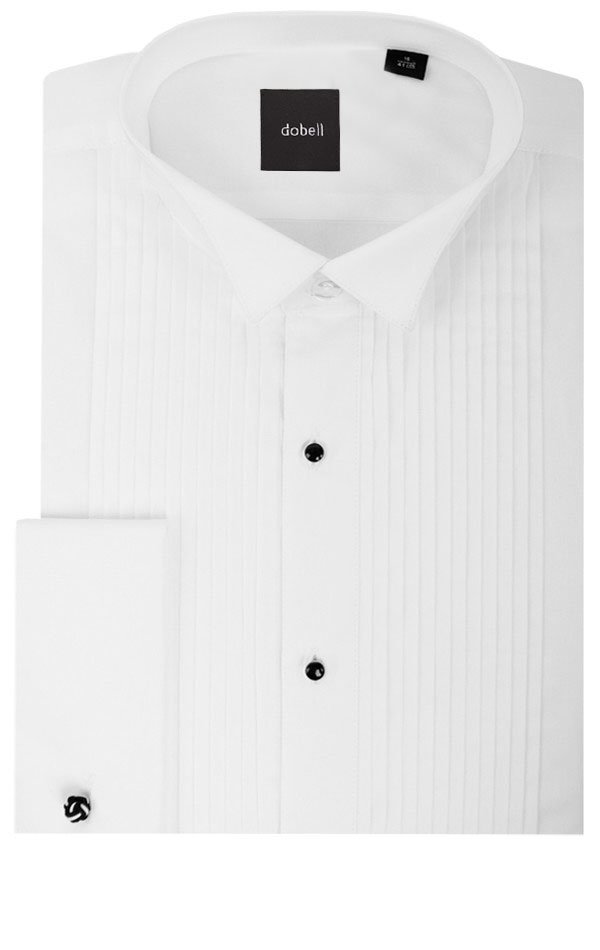 wing collar dress shirt with studs