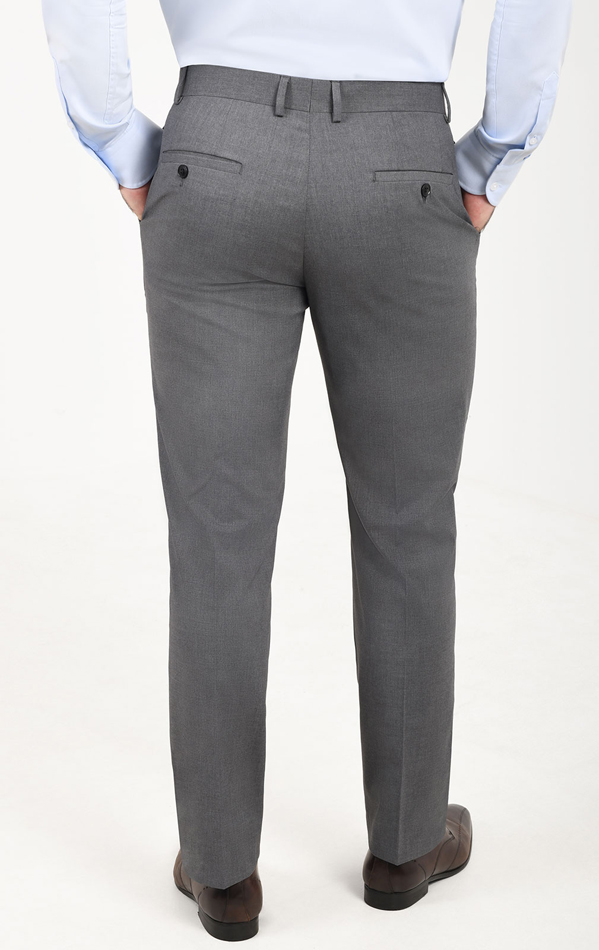 Dobell Grey Sharkskin Suit Pants | Dobell