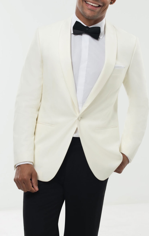 white shawl tuxedo